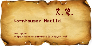 Kornhauser Matild névjegykártya